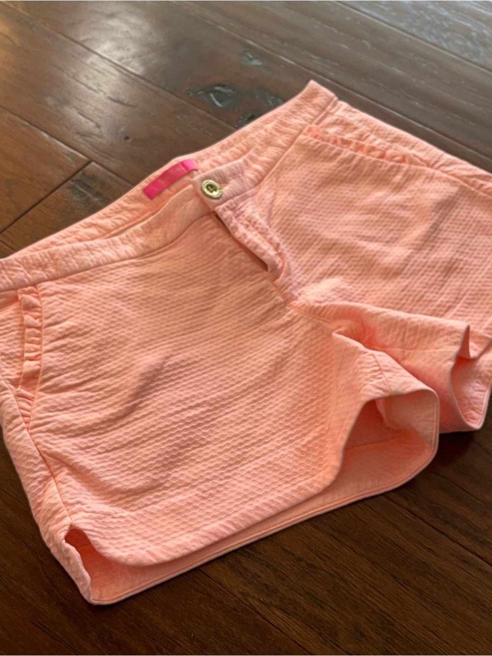 Lilly Pulitzer Peach Pink High-Waist Textured Shorts